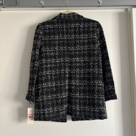 NWT Nanette Lepore Tweed Open Front Blazer In Very Black - size samall - Picture 4 of 8